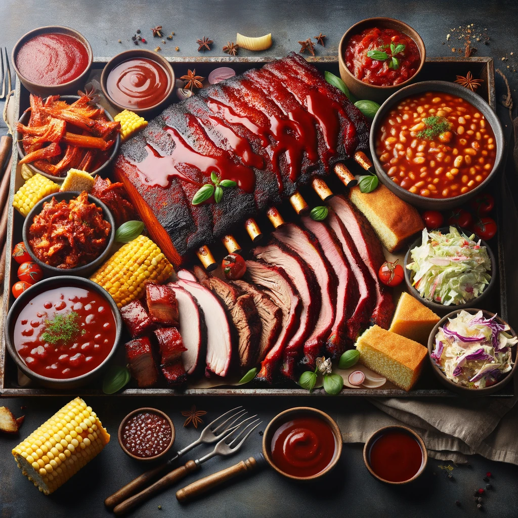 smoked chicken, ribs, or brisket